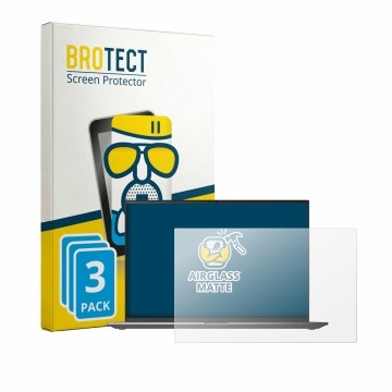 Parte frontal de un envase de producto con el logotipo de la marca BROTECT. Al lado se muestra el dispositivo LG gram 16Z90TL-