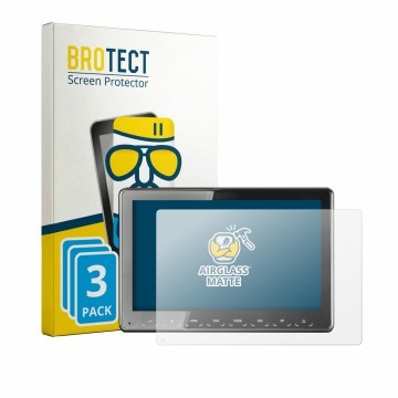 Face avant d’un emballage produit avec le logo de la marque BROTECT. À côté, l’appareil Zenec Z-N975 est représenté avec la pr