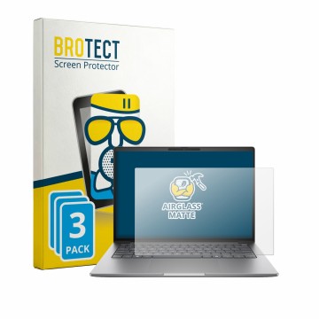 Parte frontal de un envase de producto con el logotipo de la marca BROTECT. Al lado se muestra el dispositivo HP Zbook 8 G2i 1