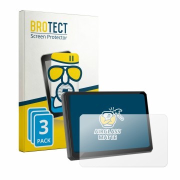 Front side of a product packaging with the brand logo BROTECT. Next to it is the device Carpuride W702BS Pro 7
