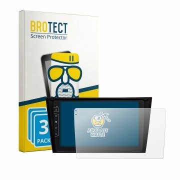 Face avant d’un emballage produit avec le logo de la marque BROTECT. À côté, l’appareil Dynavin D10-W211 Premium est représent