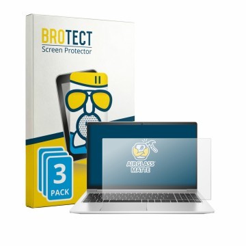 Parte frontal de un envase de producto con el logotipo de la marca BROTECT. Al lado se muestra el dispositivo HP ProBook 455 G