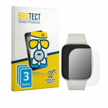 Parte frontale di una confezione del prodotto con il logo del marchio BROTECT. Accanto è raffigurato il dispositivo Xiaomi Red