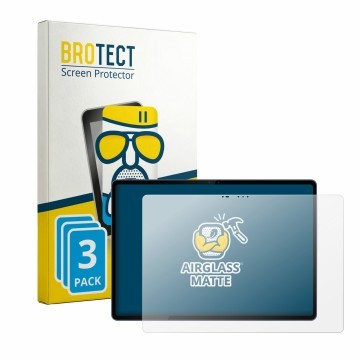 Parte frontal de un envase de producto con el logotipo de la marca BROTECT. Al lado se muestra el dispositivo Lenovo Yoga Tab 