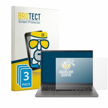 Parte frontal de un envase de producto con el logotipo de la marca BROTECT. Al lado se muestra el dispositivo Acer TravelMate 
