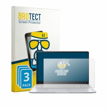 Parte frontal de un envase de producto con el logotipo de la marca BROTECT. Al lado se muestra el dispositivo ASUS Chromebook 