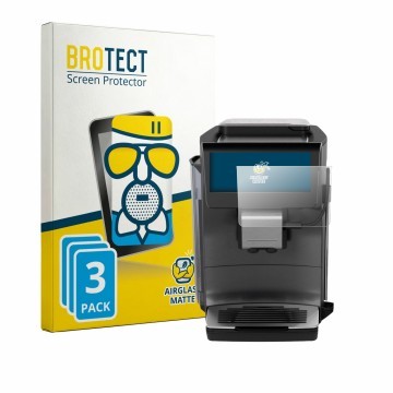 Vorderseite einer Produktverpackung mit dem Markenlogo BROTECT. Daneben ist das Gerät Siemens EQ600 iAroma mit dem zugehörigen