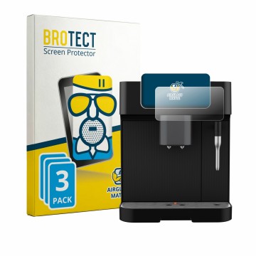 Parte frontal de un envase de producto con el logotipo de la marca BROTECT. Al lado se muestra el dispositivo Grundig KVA 6230