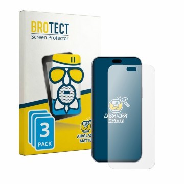 Vorderseite einer Produktverpackung mit dem Markenlogo BROTECT. Daneben ist das Gerät Apple iPhone 18 Pro Max mit dem zugehöri