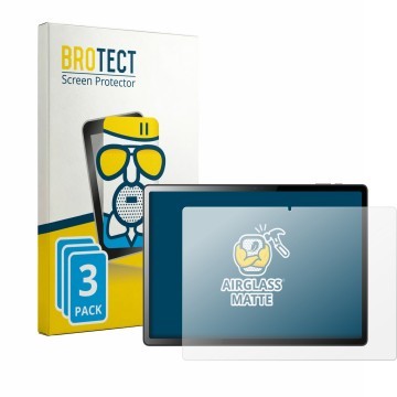 Face avant d’un emballage produit avec le logo de la marque BROTECT. À côté, l’appareil Logicom Tab XXL 14