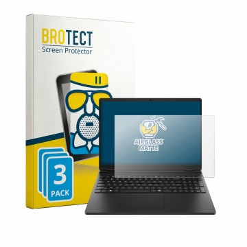 Vorderseite einer Produktverpackung mit dem Markenlogo BROTECT. Daneben ist das Gerät HP HyperX OMEN 15 mit dem zugehörigen Di