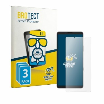 Parte frontal de un envase de producto con el logotipo de la marca BROTECT. Al lado se muestra el dispositivo Sony Xperia 10 V