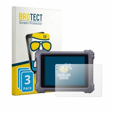 Vorderseite einer Produktverpackung mit dem Markenlogo BROTECT. Daneben ist das Gerät Autel MaxiSys MS909 mit dem zugehörigen 