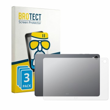 Vorderseite einer Produktverpackung mit dem Markenlogo BROTECT. Daneben ist das Gerät Samsung Galaxy Tab S12 Plus (Rückseite) 