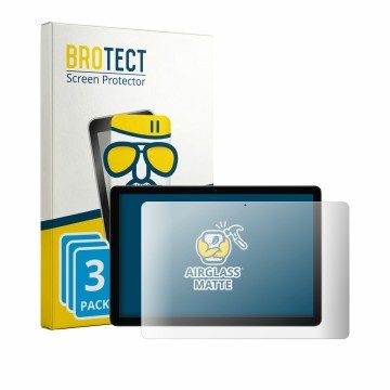 Parte frontal de un envase de producto con el logotipo de la marca BROTECT. Al lado se muestra el dispositivo Alldocube iPlay 