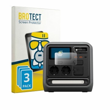 Parte frontale di una confezione del prodotto con il logo del marchio BROTECT. Accanto è raffigurato il dispositivo DJI Power 