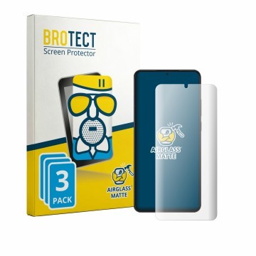 Vorderseite einer Produktverpackung mit dem Markenlogo BROTECT. Daneben ist das Gerät Itel A300 Plus mit dem zugehörigen Displ