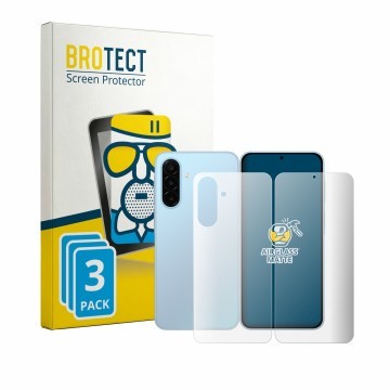 Vorderseite einer Produktverpackung mit dem Markenlogo BROTECT. Daneben ist das Gerät Samsung Galaxy A18 4G (Display+Rückseite