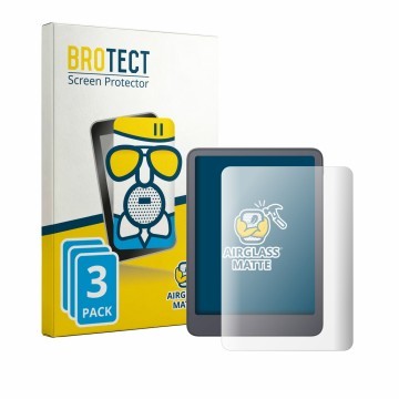 Parte frontal de un envase de producto con el logotipo de la marca BROTECT. Al lado se muestra el dispositivo Amazon Kindle Pa
