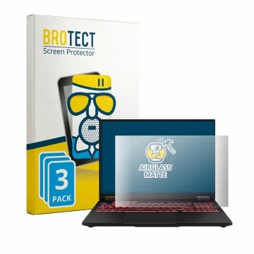 Vorderseite einer Produktverpackung mit dem Markenlogo BROTECT. Daneben ist das Gerät ASUS TUF Gaming A16 2025 mit dem zugehör
