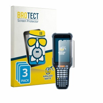 Face avant d’un emballage produit avec le logo de la marque BROTECT. À côté, l’appareil Datalogic Falcon X60 est représenté av