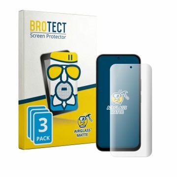 Front side of a product packaging with the brand logo BROTECT. Next to it is the device Xiaomi Poco C95 Pro shown with the cor