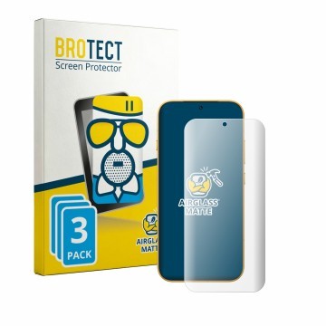 Front side of a product packaging with the brand logo BROTECT. Next to it is the device Honor Magic 9 shown with the correspon