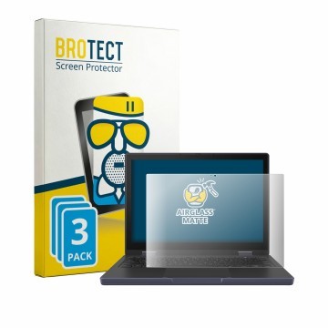 Front side of a product packaging with the brand logo BROTECT. Next to it is the device ASUS ExpertBook BR1204F shown with the