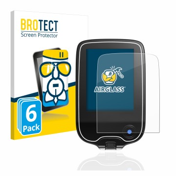 Vorderseite einer Produktverpackung mit dem Markenlogo BROTECT. Daneben ist das Gerät Freestyle Libre 2 mit dem zugehörigen Di