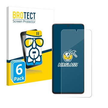 Parte frontal de un envase de producto con el logotipo de la marca BROTECT. Al lado se muestra el dispositivo Samsung Galaxy S
