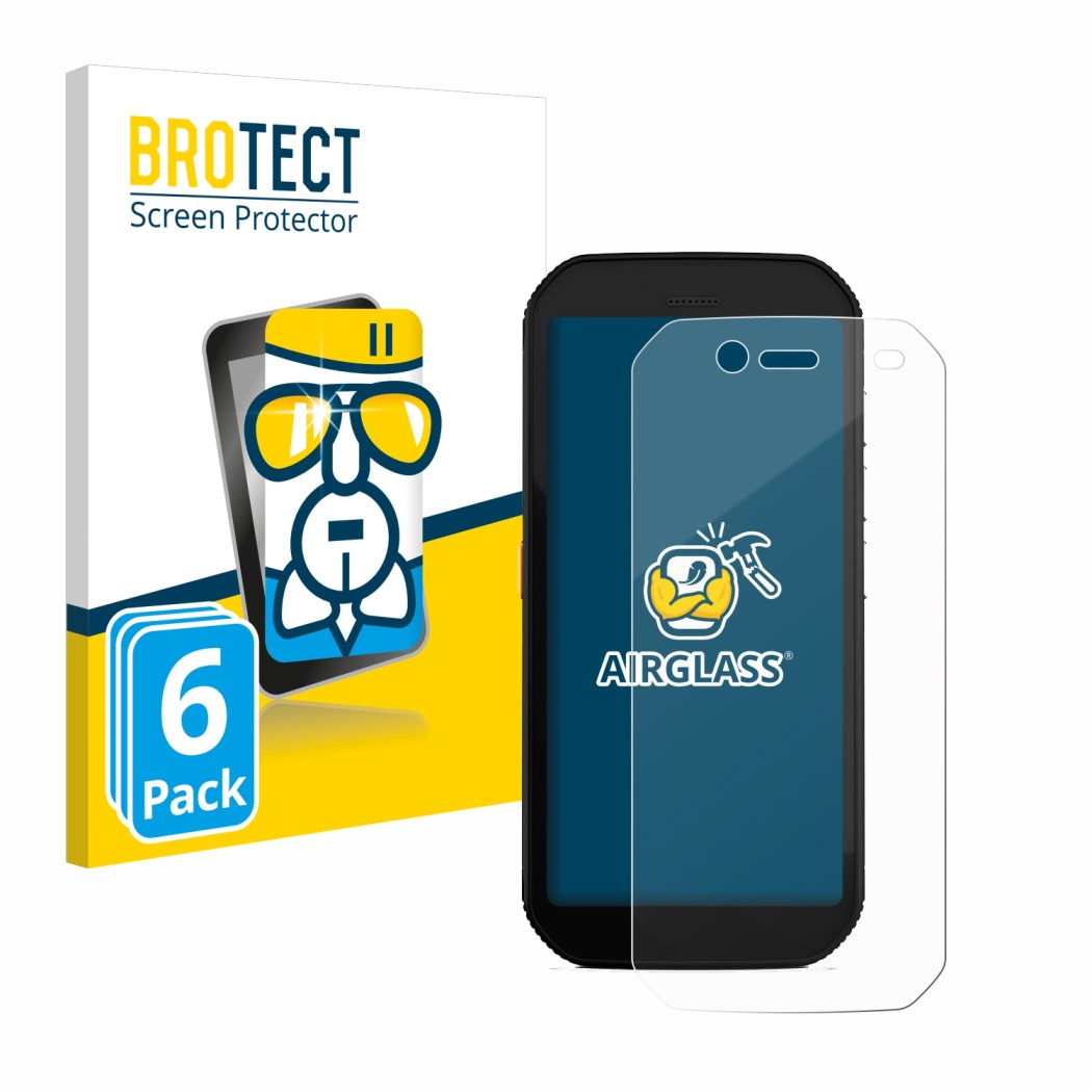 Parte frontale di una confezione del prodotto con il logo del marchio BROTECT. Accanto è raffigurato il dispositivo Caterpilla