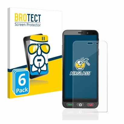 Parte frontal de un envase de producto con el logotipo de la marca BROTECT. Al lado se muestra el dispositivo Brondi Amico S N