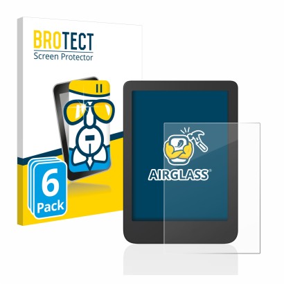 Vorderseite einer Produktverpackung mit dem Markenlogo BROTECT. Daneben ist das Gerät Tolino Shine 4 mit dem zugehörigen Displ