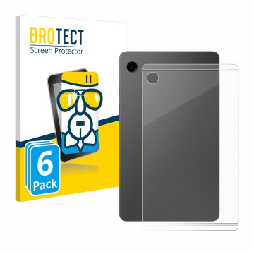 Vorderseite einer Produktverpackung mit dem Markenlogo BROTECT. Daneben ist das Gerät Samsung Galaxy Tab A9 WiFi (Rückseite) m