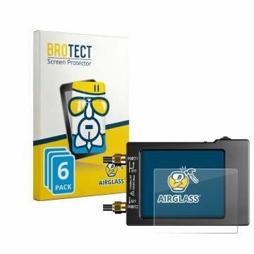 Front side of a product packaging with the brand logo BROTECT. Next to it is the device NanoVNA H (handheld) shown with the co