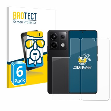 Front side of a product packaging with the brand logo BROTECT. Next to it is the device Xiaomi Redmi Note 13 Pro 5G (Front+Bac