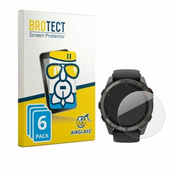 Front side of a product packaging with the brand logo BROTECT. Next to it is the device Garmin Fenix 8 Pro AMOLED (47 mm) show