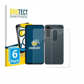 Front side of a product packaging with the brand logo BROTECT. Next to it is the device Samsung Galaxy A37 5G (Front+Back) sho