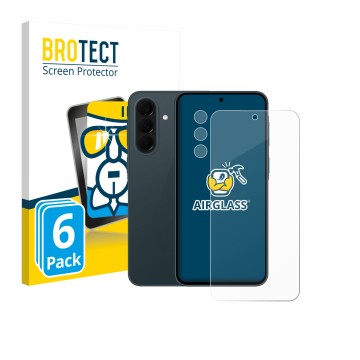 Front side of a product packaging with the brand logo BROTECT. Next to it is the device Samsung Galaxy A37 5G (Front+Camera) s
