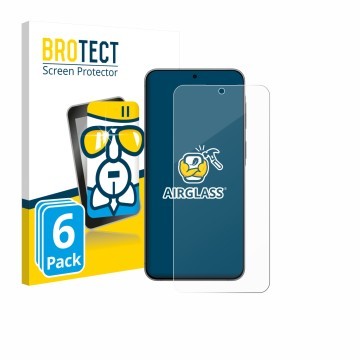 Parte frontal de un envase de producto con el logotipo de la marca BROTECT. Al lado se muestra el dispositivo Samsung Galaxy A