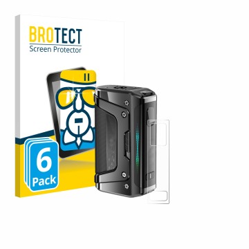 Face avant d’un emballage produit avec le logo de la marque BROTECT. À côté, l’appareil GeekVape Aegis Legend 5 est représenté