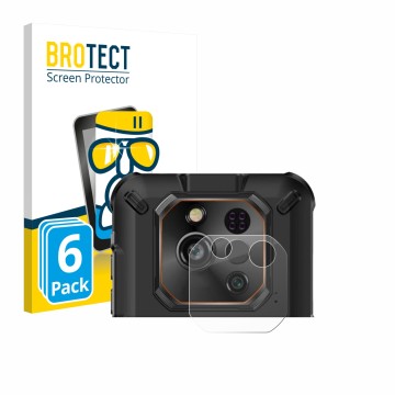 Parte frontal de un envase de producto con el logotipo de la marca BROTECT. Al lado se muestra el dispositivo Ulefone RugOne X