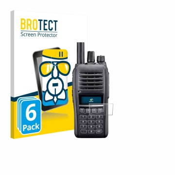 Vorderseite einer Produktverpackung mit dem Markenlogo BROTECT. Daneben ist das Gerät Icom IC-T10 mit dem zugehörigen Displays