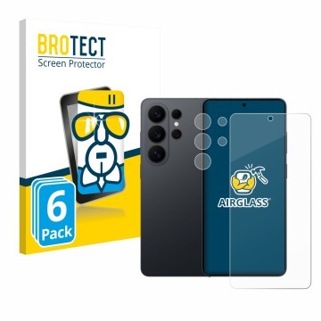 Parte frontale di una confezione del prodotto con il logo del marchio BROTECT. Accanto è raffigurato il dispositivo Samsung Ga