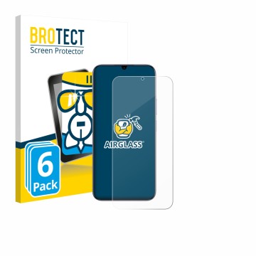 Parte frontale di una confezione del prodotto con il logo del marchio BROTECT. Accanto è raffigurato il dispositivo realme C83