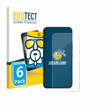 Parte frontal de un envase de producto con el logotipo de la marca BROTECT. Al lado se muestra el dispositivo Xiaomi Poco X8 P