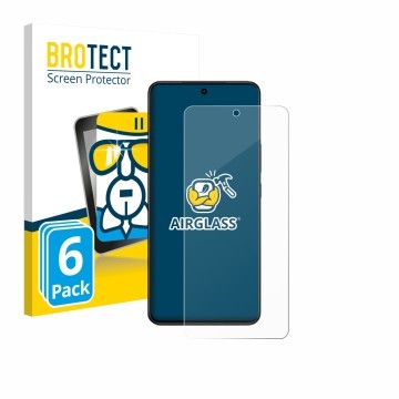 Parte frontal de un envase de producto con el logotipo de la marca BROTECT. Al lado se muestra el dispositivo Vivo V60 Lite 5G