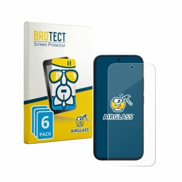 Face avant d’un emballage produit avec le logo de la marque BROTECT. À côté, l’appareil Xiaomi Poco X8 Pro Iron Man Edition es