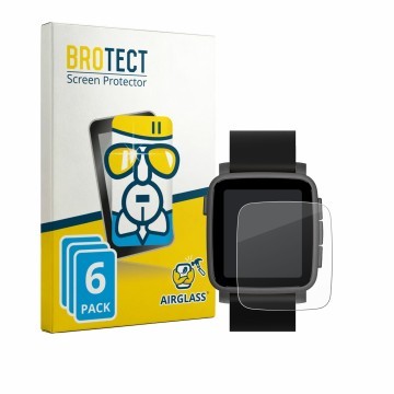 Parte frontale di una confezione del prodotto con il logo del marchio BROTECT. Accanto è raffigurato il dispositivo Pebble Tim