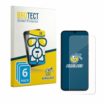 Vorderseite einer Produktverpackung mit dem Markenlogo BROTECT. Daneben ist das Gerät Redmi R70 5G mit dem zugehörigen Display